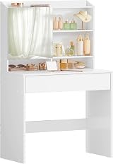 VASAGLE KAILYN Dressing Table Vanity Desk with Mirror 40 x 70 x 135 cm Cloud