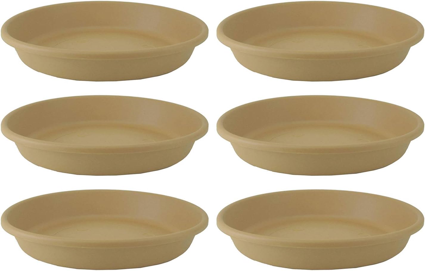 Akro-Mils HC Companies Classic 24 Inch Round Flower Pot Plant Saucer, Sandstone (6 Pack)