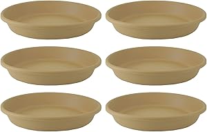 Akro-Mils HC Companies Classic 24 Inch Round Flower Pot Plant Saucer, Sandstone (6 Pack)