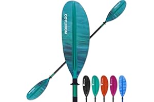 WONITAGO Kayak Paddle with Aluminum Shaft and Reinforced PP Blade, Floating Kayak Oar for Kayaking Canoeing and Boating, 220 cm/86 inches - 230 cm/90 inches