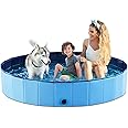 Jasonwell Foldable Dog Pet Bath Pool Collapsible Dog Pet Pool Bathing Tub Kiddie Pool Doggie Wading Pool for Puppy Small Medium Large Dogs Cats and Kids 71" Blue
