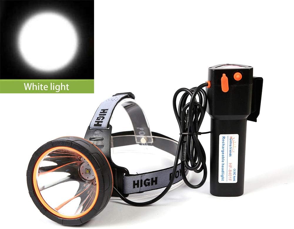 Hunting friends Powerful Headlight Super Bright Head Lamp Rechargeable Headlamp Waterproof LED Headlight for Hunting Fishing (White Light)