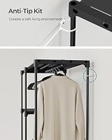 SONGMICS Open Wardrobe RYG026B02 Clothes Rail 124x43x182 cm Black view 8