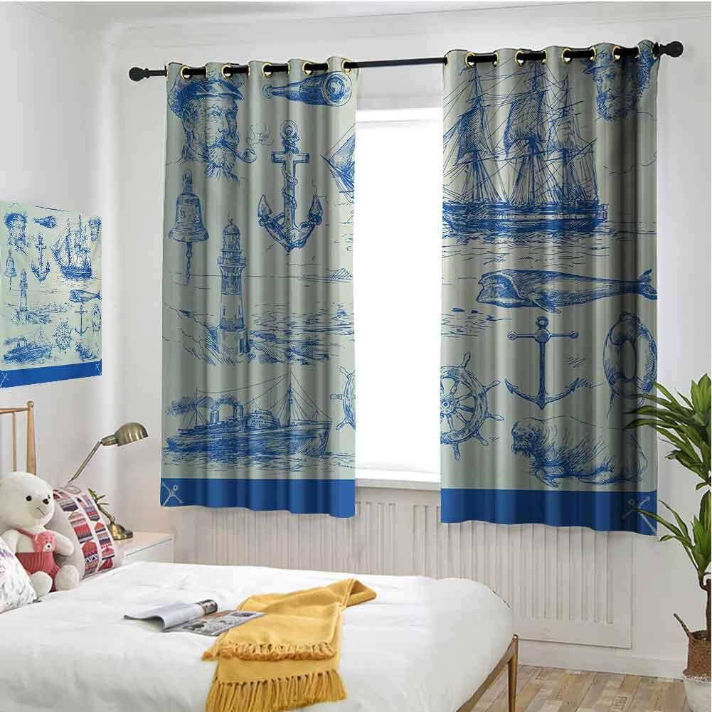 Cortinas náuticas de ancla para puerta corredera de vidrio con diseño