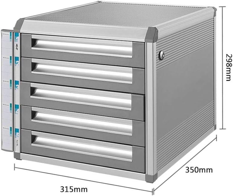 Amazon Com Zoujun File Cabinets 5 Drawer Desktop Data Storage Cabinet Office Cabinet Alloy Home Office Furniture File Box With Lock Size 315350298mm Kitchen Dining