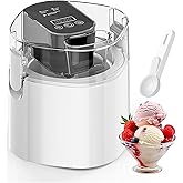 Ice Cream Maker Machine, 1.52 Quarts Ice Cream, Sorbet and Frozen Yogurt Machine, 1.52-Qt Insulated Freezer Bowl, LCD Screen and Timer, Quick Results, Easy to Operate and Clean