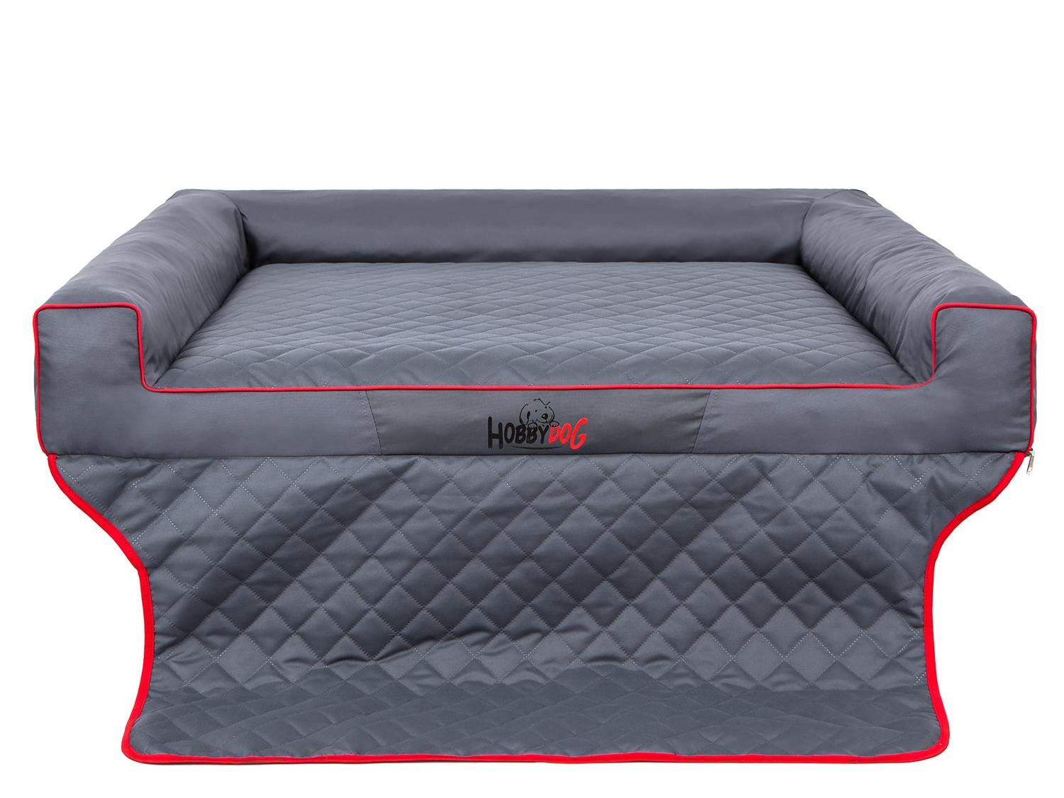 Hobbydog R2 Viki Dog Basket/Bed/Sofa Suitable for Trunks, 100 x 80 cm, Grey