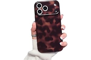 XQAGU Cute Phone Case for iPhone 17 Pro Case Tortoise Shell Pattern Leopard Full Camera Protective Slim Shockproof Cool Trendy Aesthetic-Brown Amber