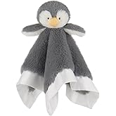 Apricot Lamb Stuffed Animals Soft Security Blanket Gray Penguin Infant Nursery Character Blanket Luxury Snuggler Plush(Gray Penguin, 14 Inches)