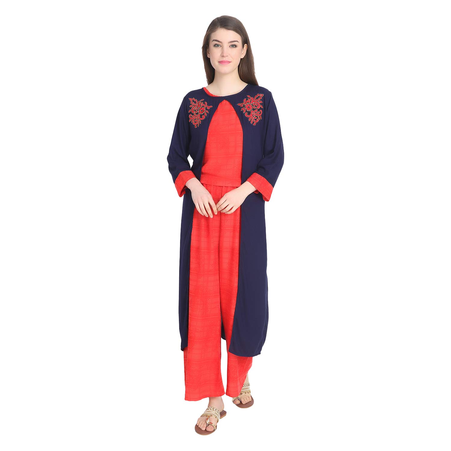 palazzo dress with long shrug