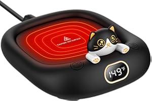 DLTSLI Cute Cat Coffee Mug Warmer, Electric Beverage Cup Warmer for Milk Tea Water fit Desk Home Office, Candle Warmer Plate with 3 Temp. Setting (Up to 149 F/ 65 C) Best Birthday Gift Ideas for Women