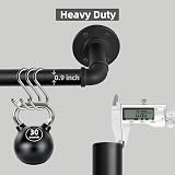 ZUOFENG Black Curtain Pole 122-218cm Eyelet Rod Industrial 2cm Ø view 4