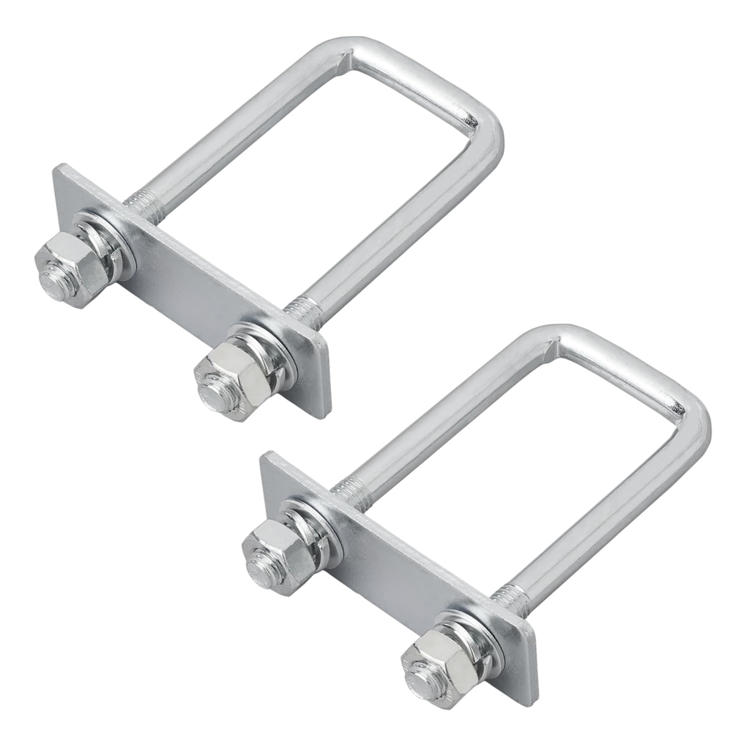 2x lashing bracket U-bracket square with plate and nuts M 10 Galvanized