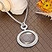 Zhenhui Vintage Ornate Magnifying Glass Long Pendant Necklace 26'' (Antique Silver)