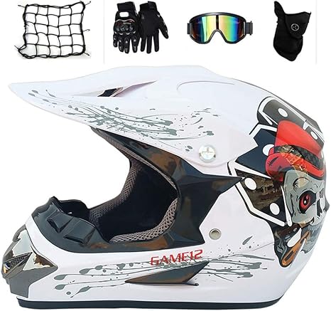 red and white dirt bike helmet