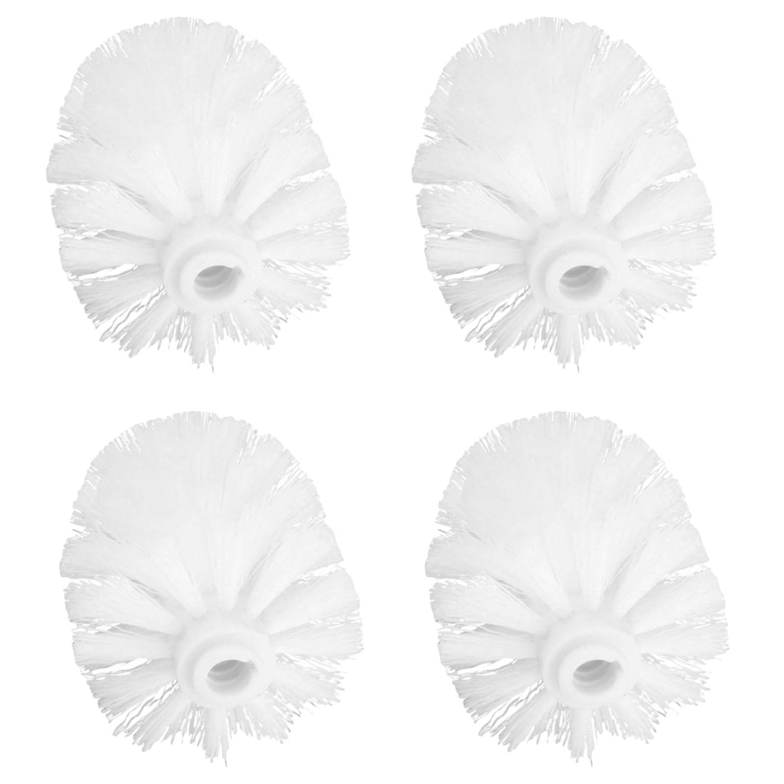 Skibetfo 4pcs Replacement Toilet Brush Head White Antibacterial Toilet Brush Replacement Head Screw On 12mm Thread Port Toilet Cleaning Brushes Head with Durable Stiff Bristles for Bathroom Toilet