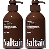 Saltair Body Wash, Driftwood 2-Pack. Moisturizing Body Cleanser with Hyaluronic Acid - Luxury Shower Gel for Women and Men. Vegan, Cruelty-Free, Paraben-Free. 2x 17oz Pump Bottles