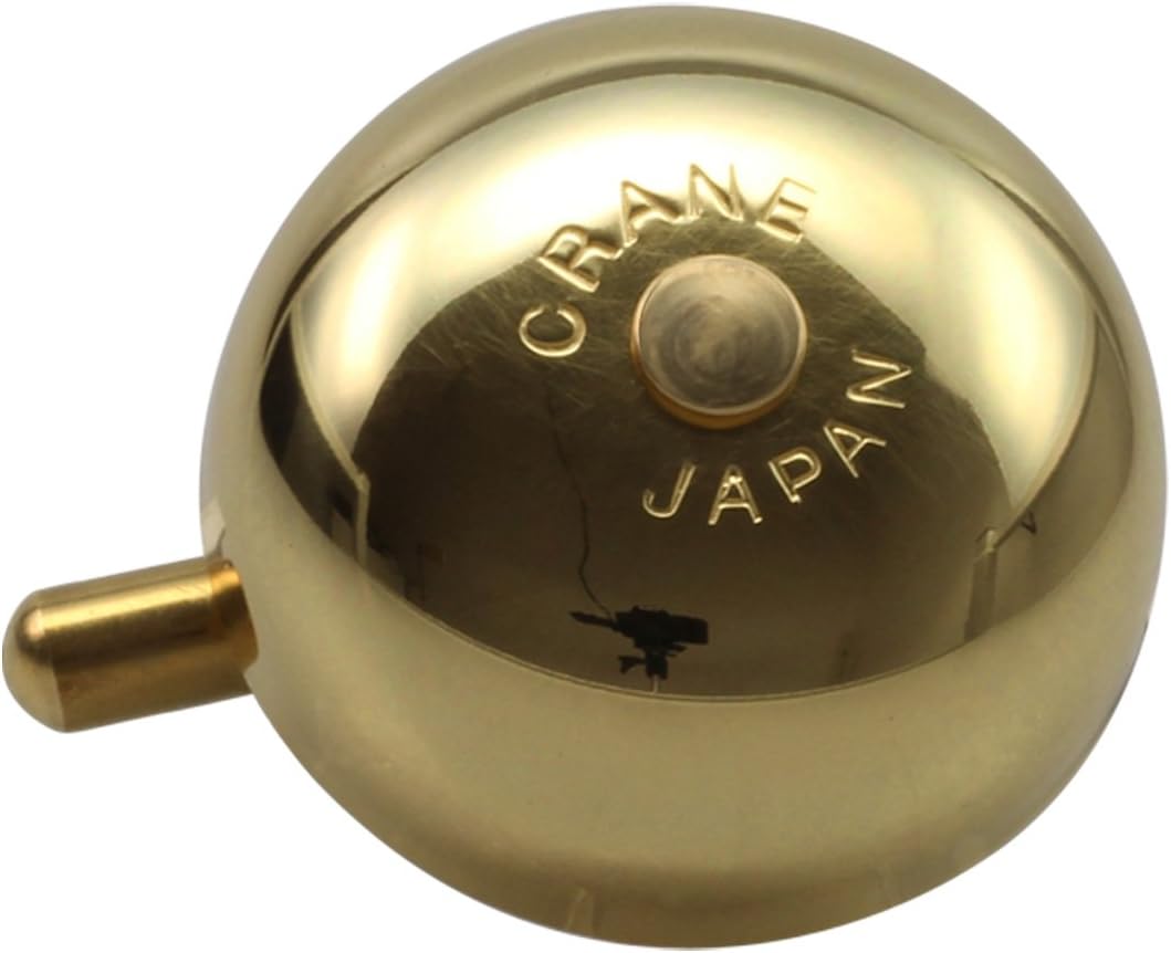 Crane Bell Mini Karen Brass Bicycle Bell with Die Cut Mount