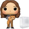 POP Movies: Harry Potter Prisoner of Azkaban - Hermione Granger with Crookshanks Funko Vinyl Figure (Bundled with Compatible Box Protector Case), Multicolor, 3.75 inches