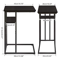 IBUYKE C Shaped End Table, Sofa Side Table, Small