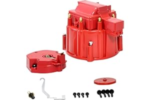 THEBIGDEALS Red Male HEI Distributor Cap and Rotor for K549 SBC 283 305 307 327 350 400 BBC 454 396 427 Distributor Cap Assembly