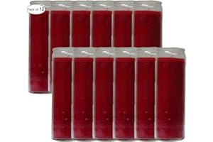 Glass Candle Solid Red (Pack of 12)