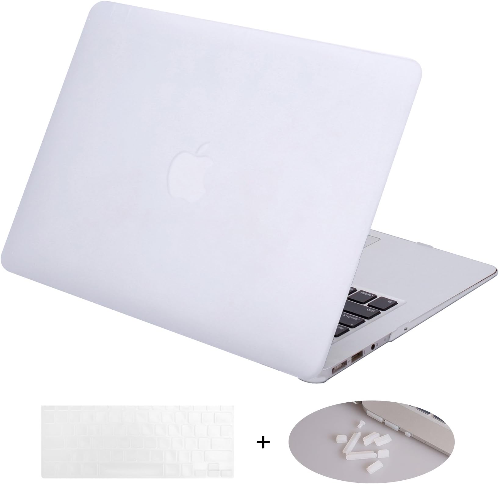 DWON MacBook Air 11 Inch Case with Keyboard Cover and Dust Plug for Apple MacBook Air 11 Inch Sleeve Model A1370 and A1465 - Clear/Crystal