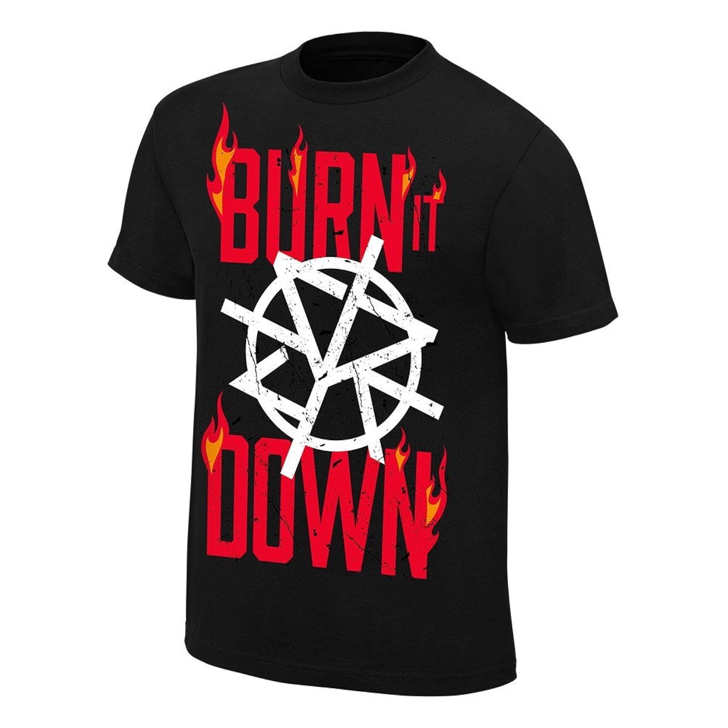 brandsoon men's wwe cotton round neck black ruber print t-shirt