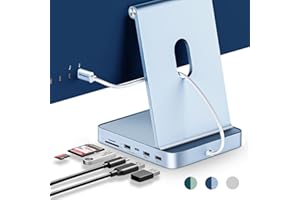USB C Hub for iMac 24 inch 2021/2023, Minisopuru iMac USB Hub Support M.2 NVMe SSD, iMac Accessories for iMac M1/M3, iMac USB Adapter with USB C 10Gbps, USB A 3.2, SD/TF, M.2 SSD (Not Included), Blue.