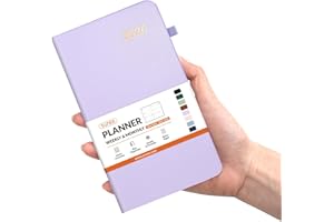 SUNEE 2026 Pocket Weekly Planner for Purse 3.5" x 6" - 12 Month (January 2026 - December 2026), Small Size Planner, Hardcover, Notes, Pocket, 100 GSM Paper, Purple