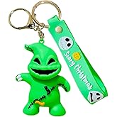 TLDXDOU Halloween Nightmare before Christmas Horror Keychain, Jack Sally Silica Gel Key Ring for Women, Men (5)