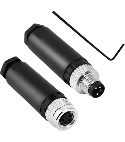 Lonlonty Connecteur M8 3 Broches Mâle - IP67 Étanche Code A - Montage Terrain Pour Capteur, Automatisation, Vélo Électrique