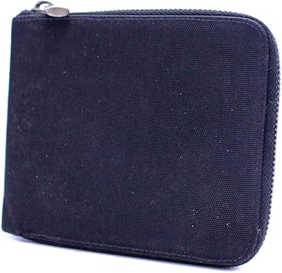 Amazon ダンヒル Dunhill ラウンドファスナー 二つ折り財布 ブラック メンズ キャンバス レザー 中古 メンズバッグ 財布
