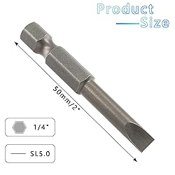 LDEXIN 10 Pcs SL5 Magnetic Slotted Screwdriver Bits