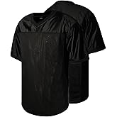 Rioofinx Blank Football Jersey for Men Mesh Athletic Practice Plain Football Shirt Hip Hop Sports Blank T-Shirt