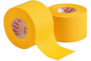 MUELLER Sports Medicine MTape Rolls, Quality Athletic Tape, Easy to Tear for Fast & Effective Taping, 1.5" x 10 Yards Per Roll, 2 Rolls