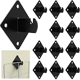 Fixirons 12 Pcs Gridwall Mount Brackets with Screws Metal Grid Panel Wall Mount Bracket Gridwall Brackets for Grid Panels Clothing Store Cloakroom Retail Display Wall