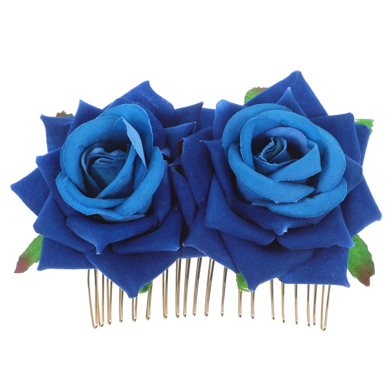 Beavorty Floral Hair Comb with Fleece Rose Design Wedding Bridal Hair Accessory for Women Girls Party Headpiece 3.94X2.60X1.57 Inch