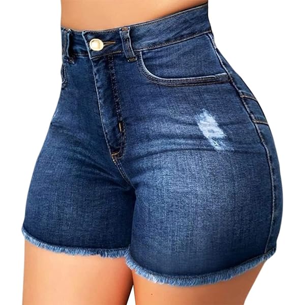 GOKKILRW Womens Jean Shorts Plus Size Stretchy High Waisted