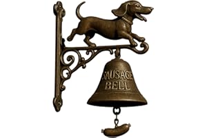 20cm Cast Iron Dinner Bell Outdoor Farmhouse Dachshund Shape Vintage Outdoor Dinner Bell Dinners Bells Wall Mount Hanging Dec