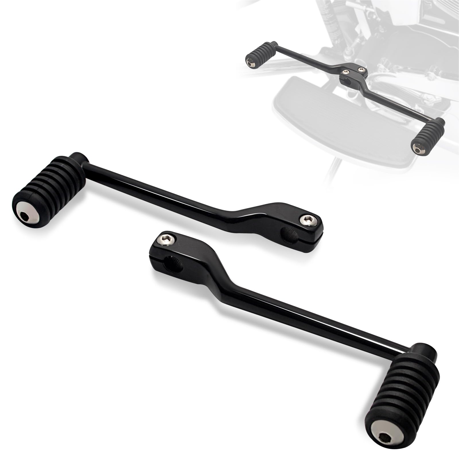 Photo 1 of FOVPLUE Heel/Toe Shifter Levers, Front + Rear Shifter Pegs for Harley '86-'17 FL Softail, 88-Later Touring CVO Road Glide Street Glide Electra Glide Road King and '08-UP Trike, Black#1