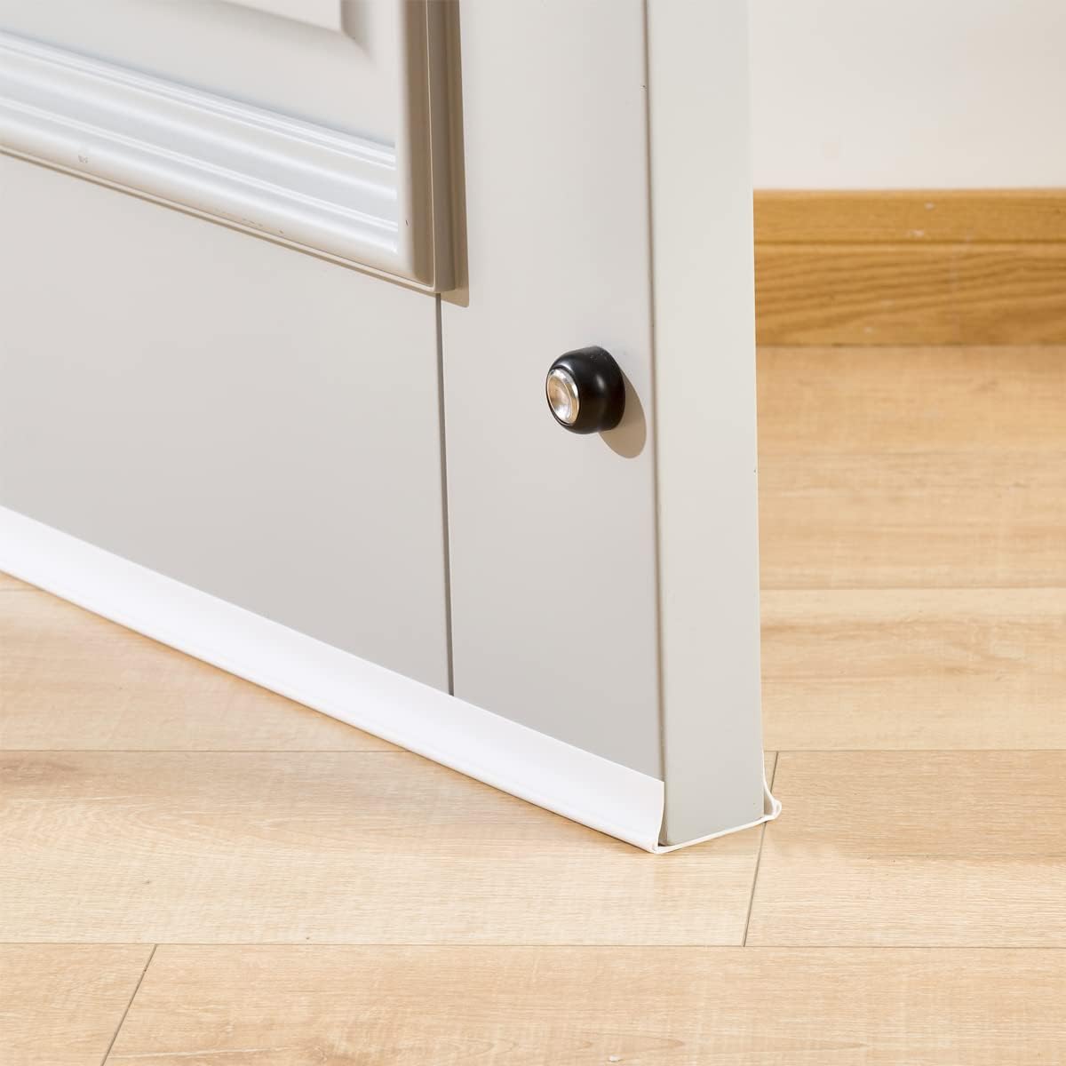 Draft Stoppers - Under Door Draft Stopper 37 Inch Bottom-of-Door Soundproofing, Door Draft Stopper Weather Stripping Window Breeze Blocker Adjustable Door Sweeps,Stripping Noise Blocker Window Breeze Blocker (White)