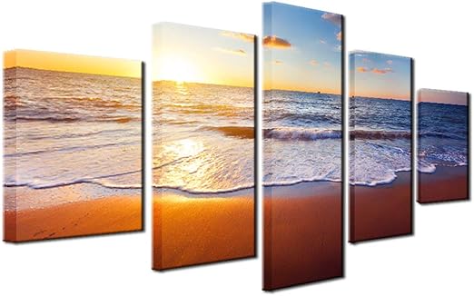 Jklv Pintura En Aerosol Lienzo De Cinco Vias Arte De La Pared Mar