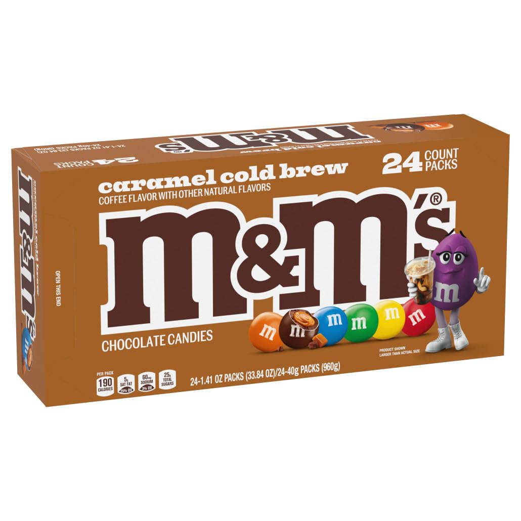 Photo 1 of **exp: 07/2025** M&M'S Caramel Cold Brew Chocolate Candy, 33.82 Oz, 24 Ct Bulk Box
