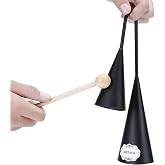 Agogo Bell, Two Tone, Traditional Latin Percussion Instrument with Wooden Stick