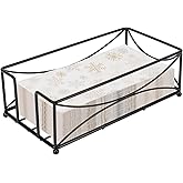 Livabber Guest Napkin Holder, Metal Bathroom Paper Hand Towel Storage Modern Napkin Tray Caddy for Countertop, Table Kitchen, Dinning Room (Black, Metal Base)