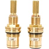1-001 & 1-002 Ceramic Valve Set, Lead-Free Brass, Replacement Newport Brass Hot and Cold Cartridge, Kingston KSRPL5000HC & CC, For Use With Widespread Faucet and Deck Mounted Pot Filler Faucet