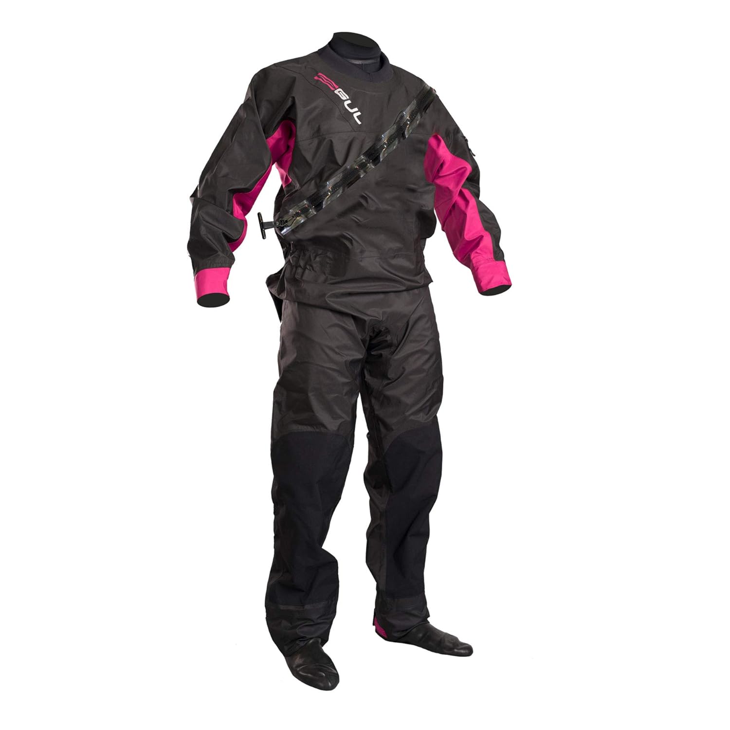 Gul Womens Dartmouth Eclip Zip Drysuit Dry Suit Black Pink Gm0383B5 Including Underfleece