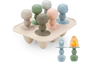 PandaEar Silicone Popsicle Molds, Mini Breastmilk Popsicle Molds with Sticks & 6-Cavity for Baby Teething Relief, Frozen Brea