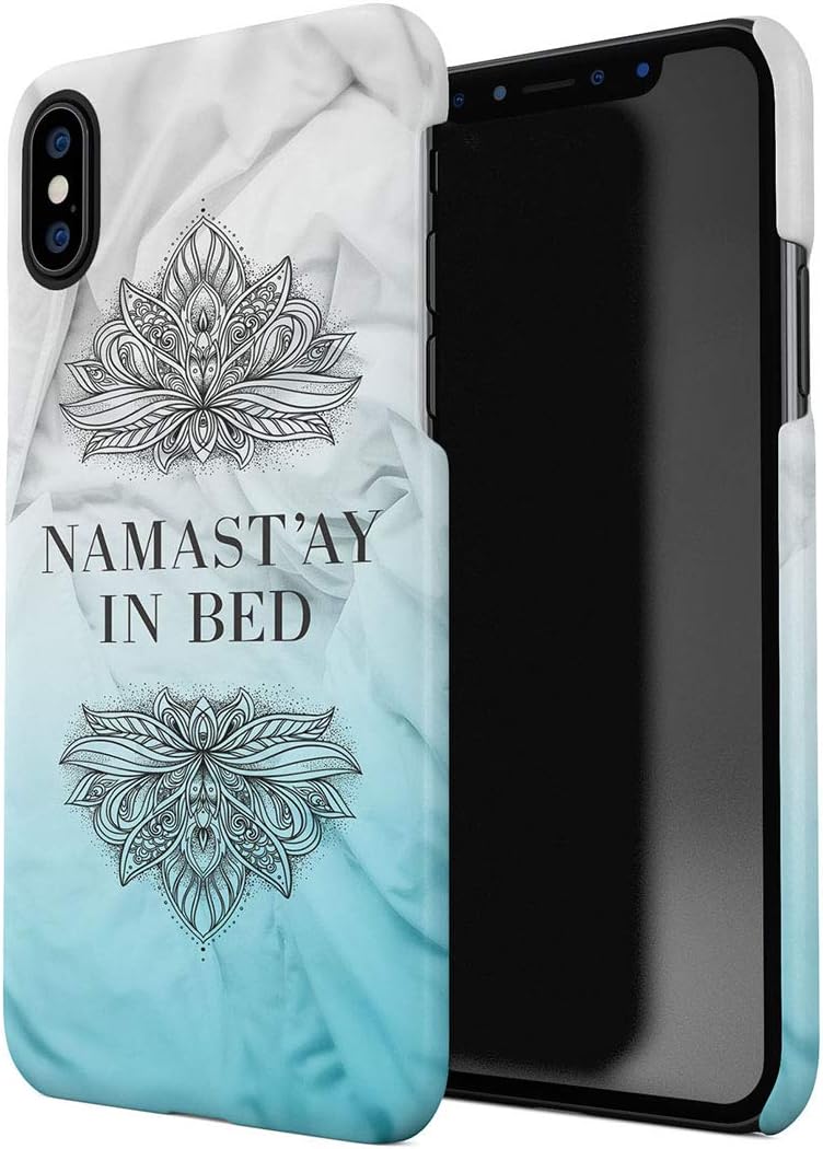 Namast'ay In Bed Mandala White Sheets Hard Thin Plastic Phone Case Cover For iPhone XS Max